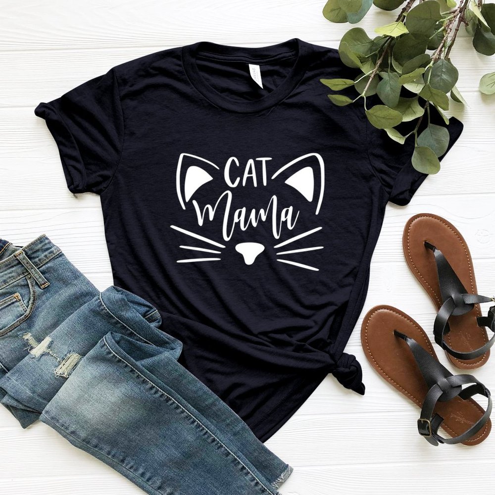 Cat mama T-shirt,  Gift for mama Cat lover tshirt